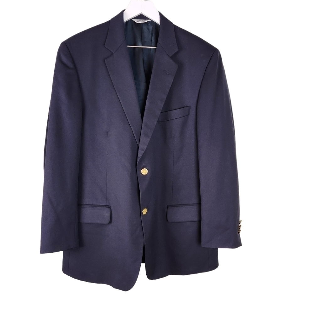Joseph & Feiss Blazer 100% Worsted Wool Navy Blue, sz 42 R
